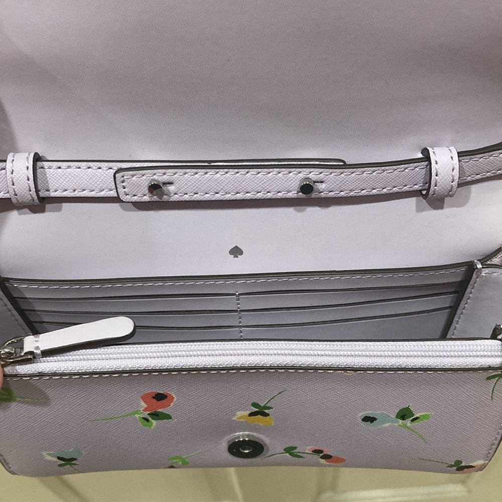 Kate Spade Lavender Purple Wildflower Ditsy Floral Crossbody Purse Bag - Picture 7 of 17